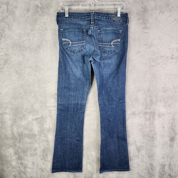 Womens American Eagle Blue Denim Jeans True Boot Mid Rise Size 6 - Picture 6 of 11